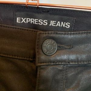 Shiny Black Denim Sexy Skinny Jeans